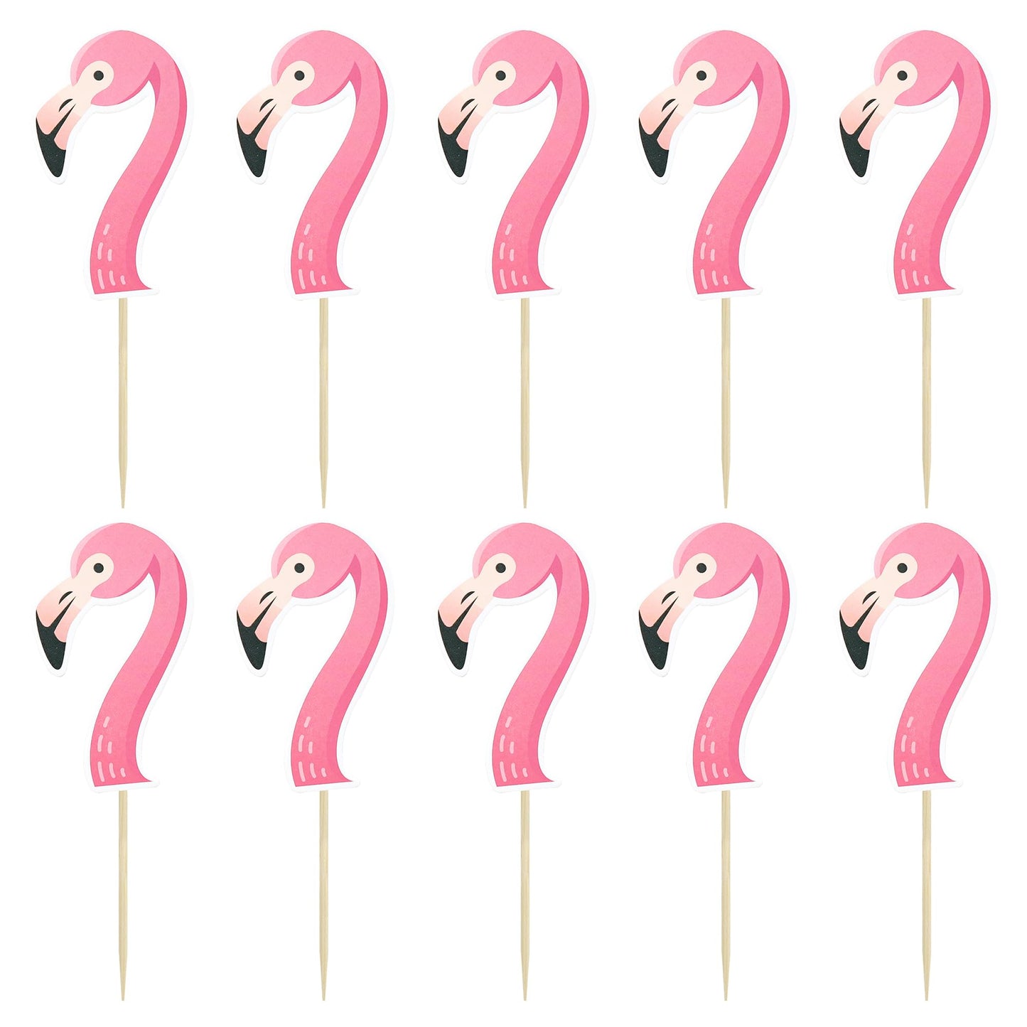 Gyufise 36Pcs Flamingo Cupcake Toppers Tropical Cupcake Toppers Aloha Summer Cake Topper Decorations For Luau Hawaiian Theme Bab
