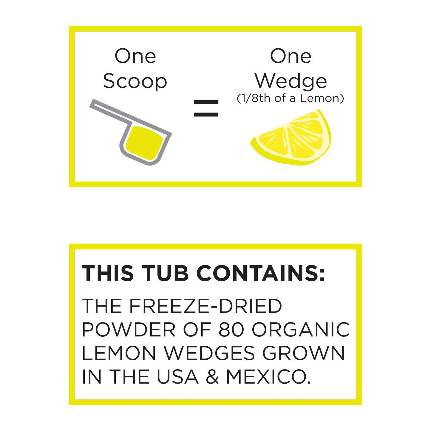 KOYAH - Organic Lemon Powder (with Peel) - 80 Servings (1 Scoop = 1 Lemon Wedge), USA & Mexico Grown Lemons, Freeze-Dried
