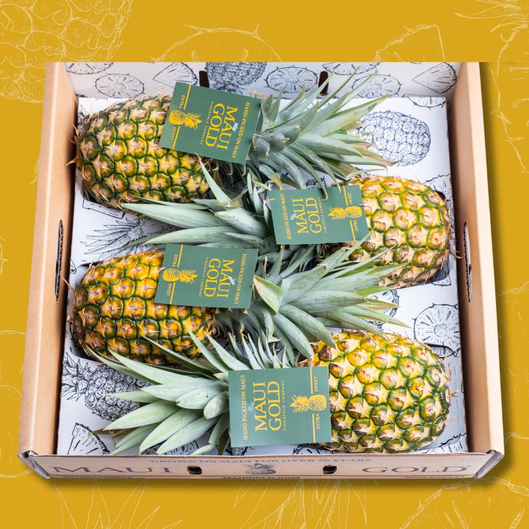 Maui Gold Pineapple - 4 Fresh Picked Pineapples