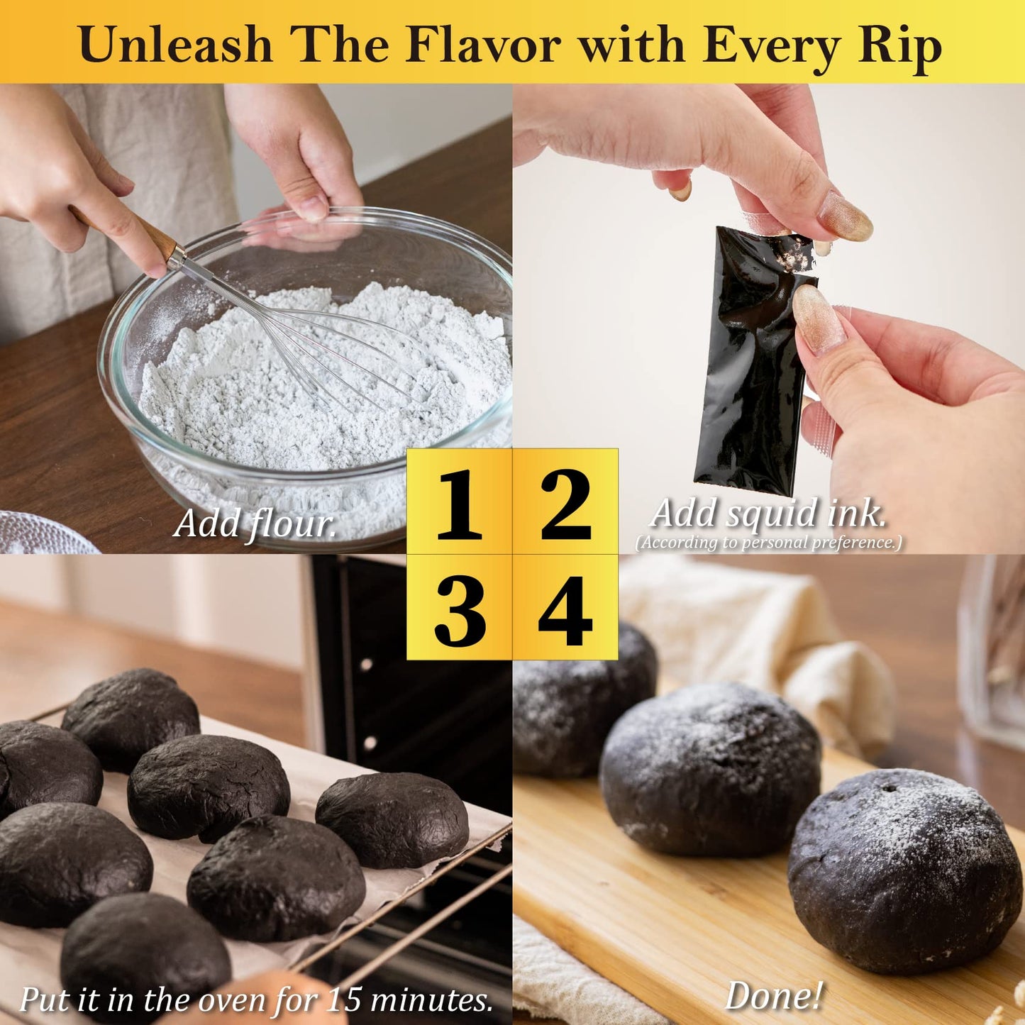 (5G X 40 Pack) Black Hut Squid Ink, Food Coloring Tinta Calamari For Rice Noodles Pasta Spaghetti Risotto, Cuttlefish Ink For Ba