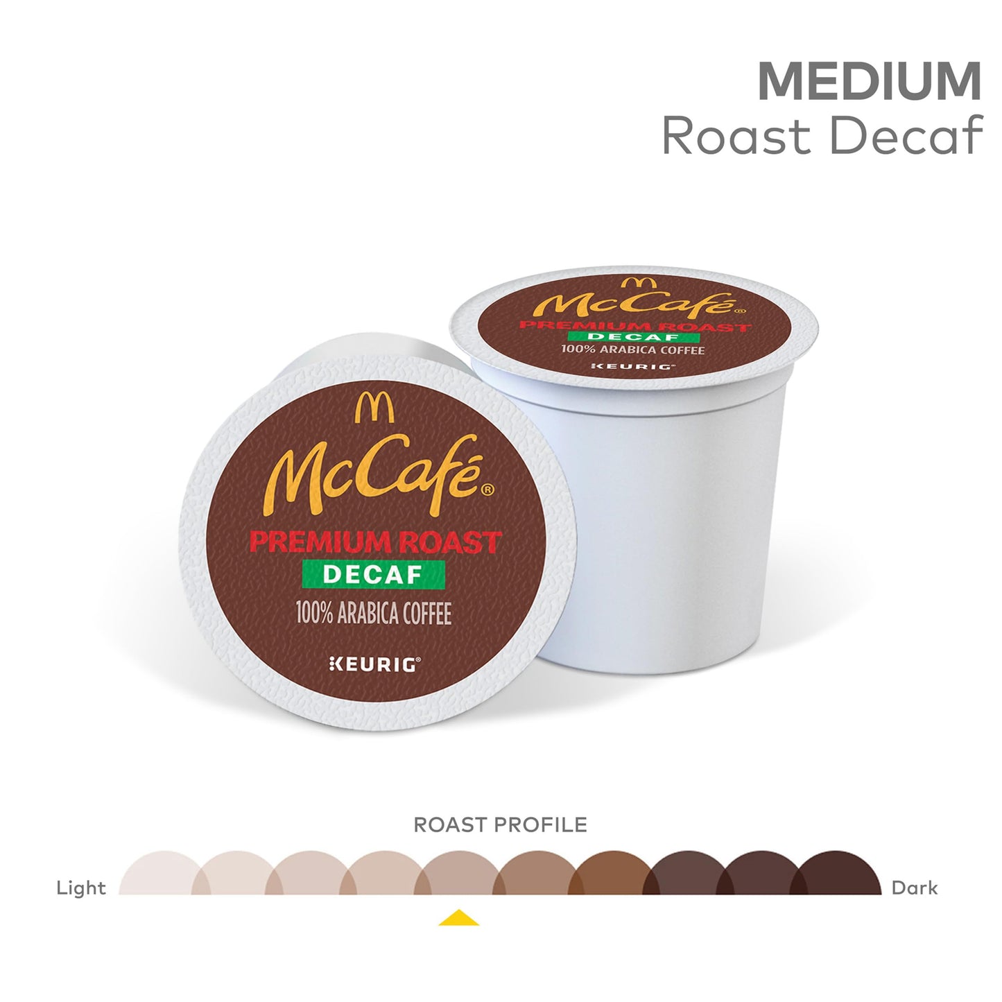 McCafe Premium Roast Decaf Coffee K-Cup Pods, Decaffeinated, 72 Count (6 Packs of 12)