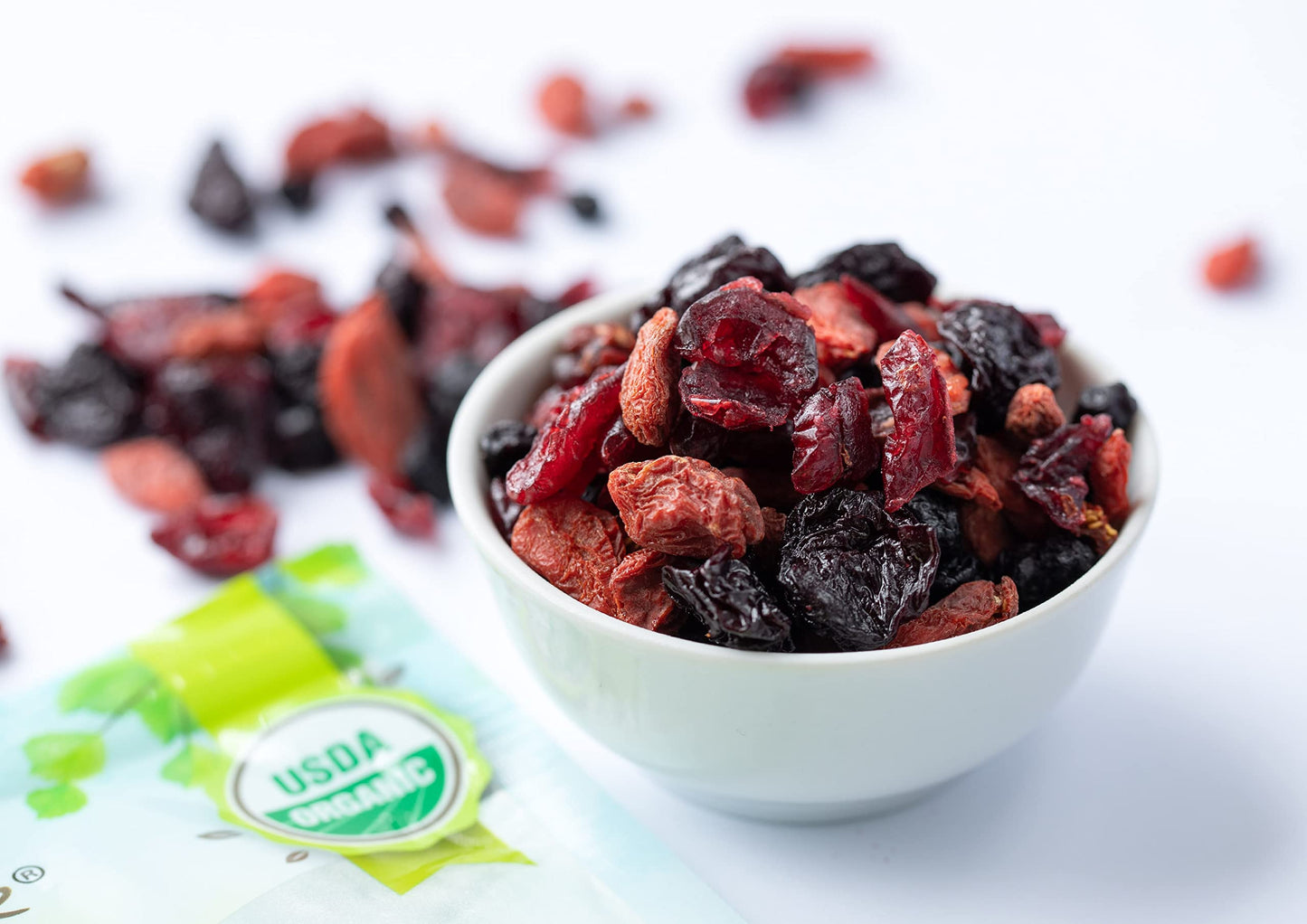 Food To Live - Organic Yummy Berries Mix, 8 Pounds - A Blend Of Non-Gmo Dried Cranberries, Blueberries, Cherries, Goji Berries,