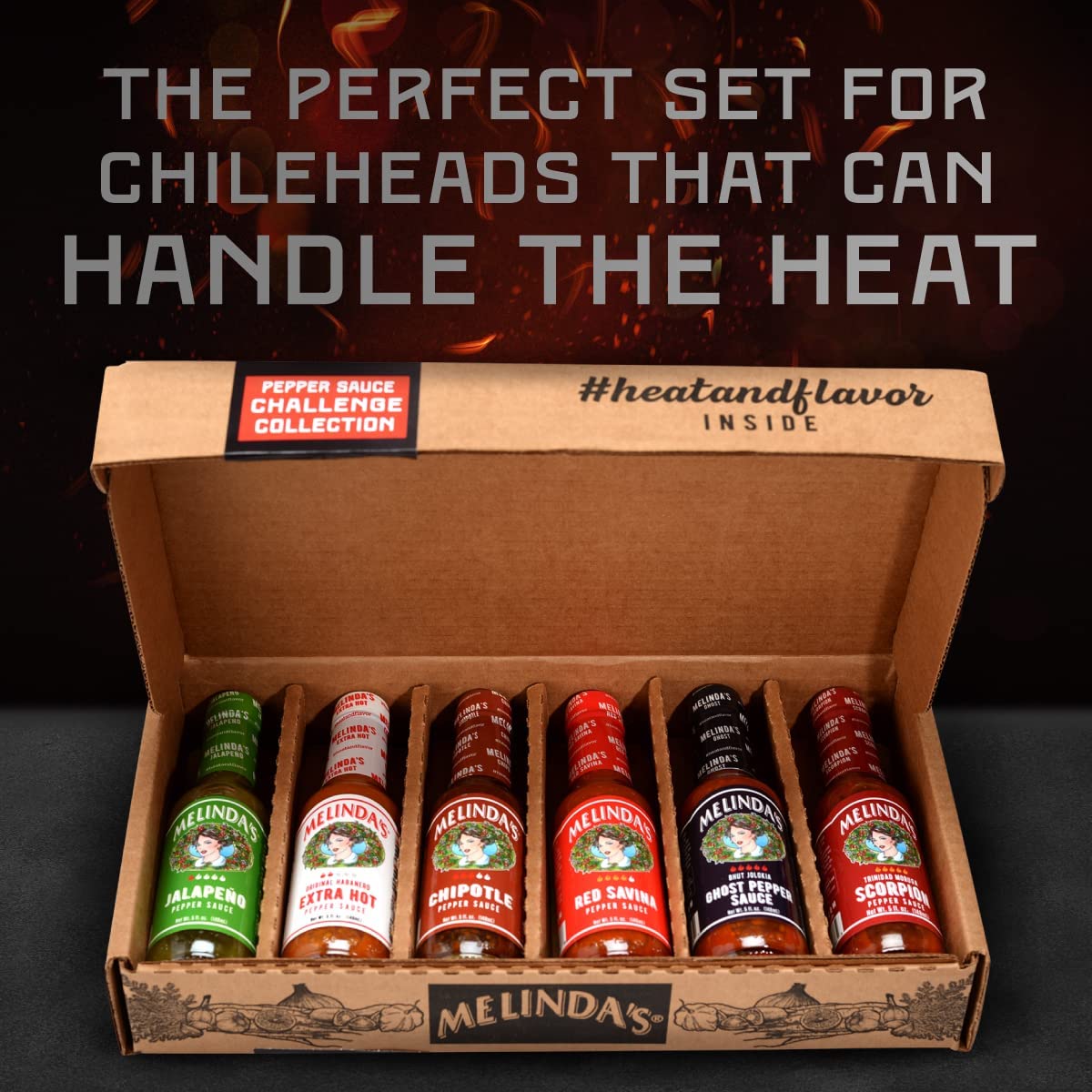 Melindas Hot Sauce Gift Set - Extra Spicy Variety with Jalapeño, Habanero & More - 5 Fl Oz, 6 Pack