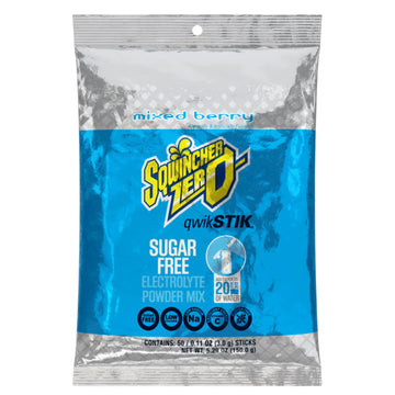 Sqwincher Sugar Free Sports Drink Mix Powder, Mixed Berry, 0.11 oz, Pack of 50