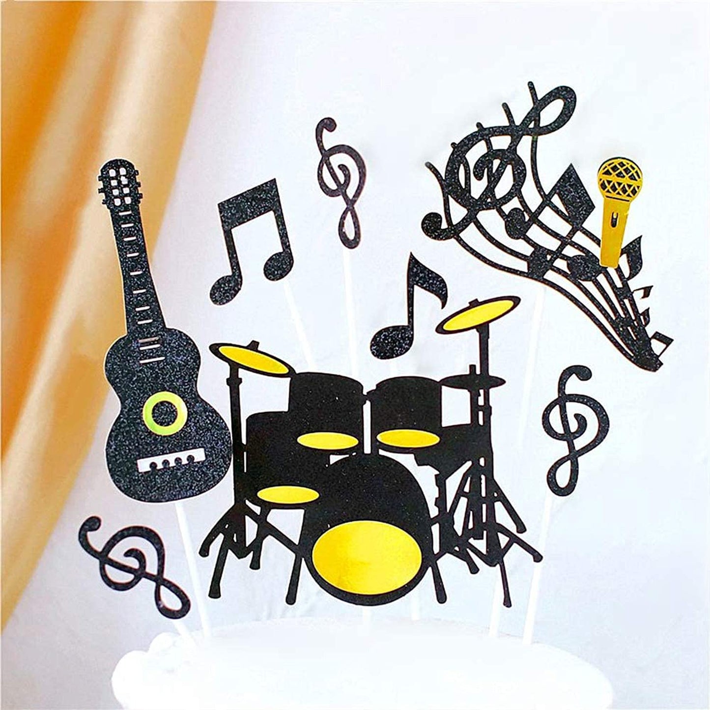 16Pcs Music Cake Topper Musical Instruments Decorations For Birthday Cupcake Topper Party Supplies