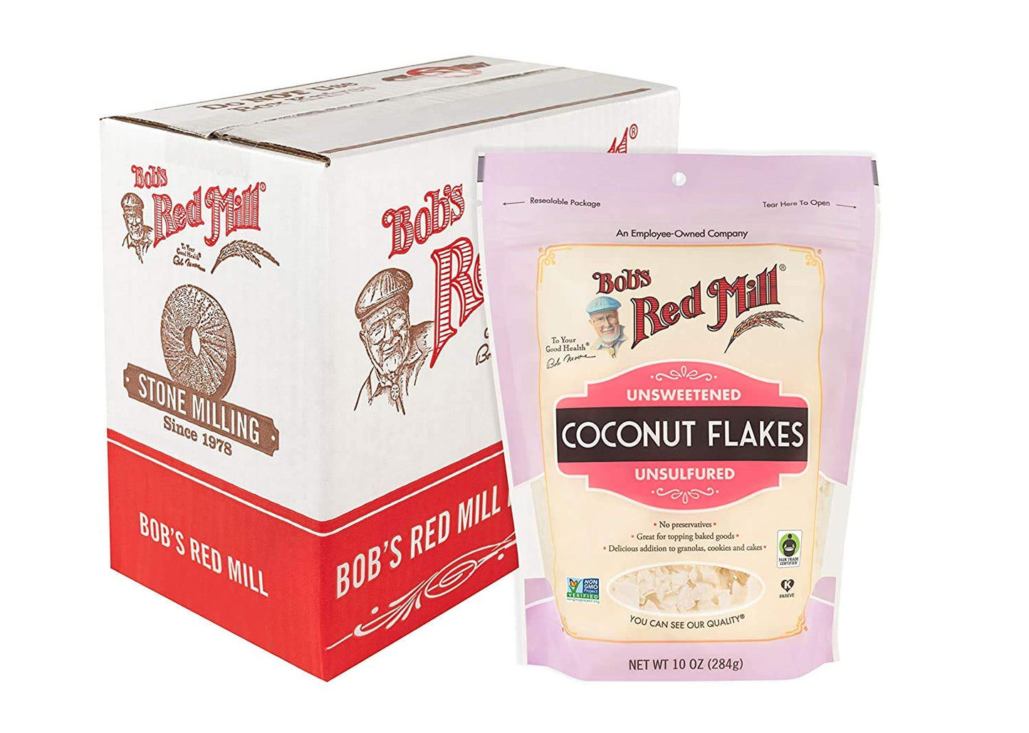 Bob s Red Mill Resealable Unsweetened Coconut Flakes 10 Ounce (Pack of 2)