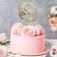 6 Pieces Happy Birthday Cake Toppers Gold Flower Acrylic Cake Toppers Acrylic Cupcake Topper For Various Birthday Party Annivers