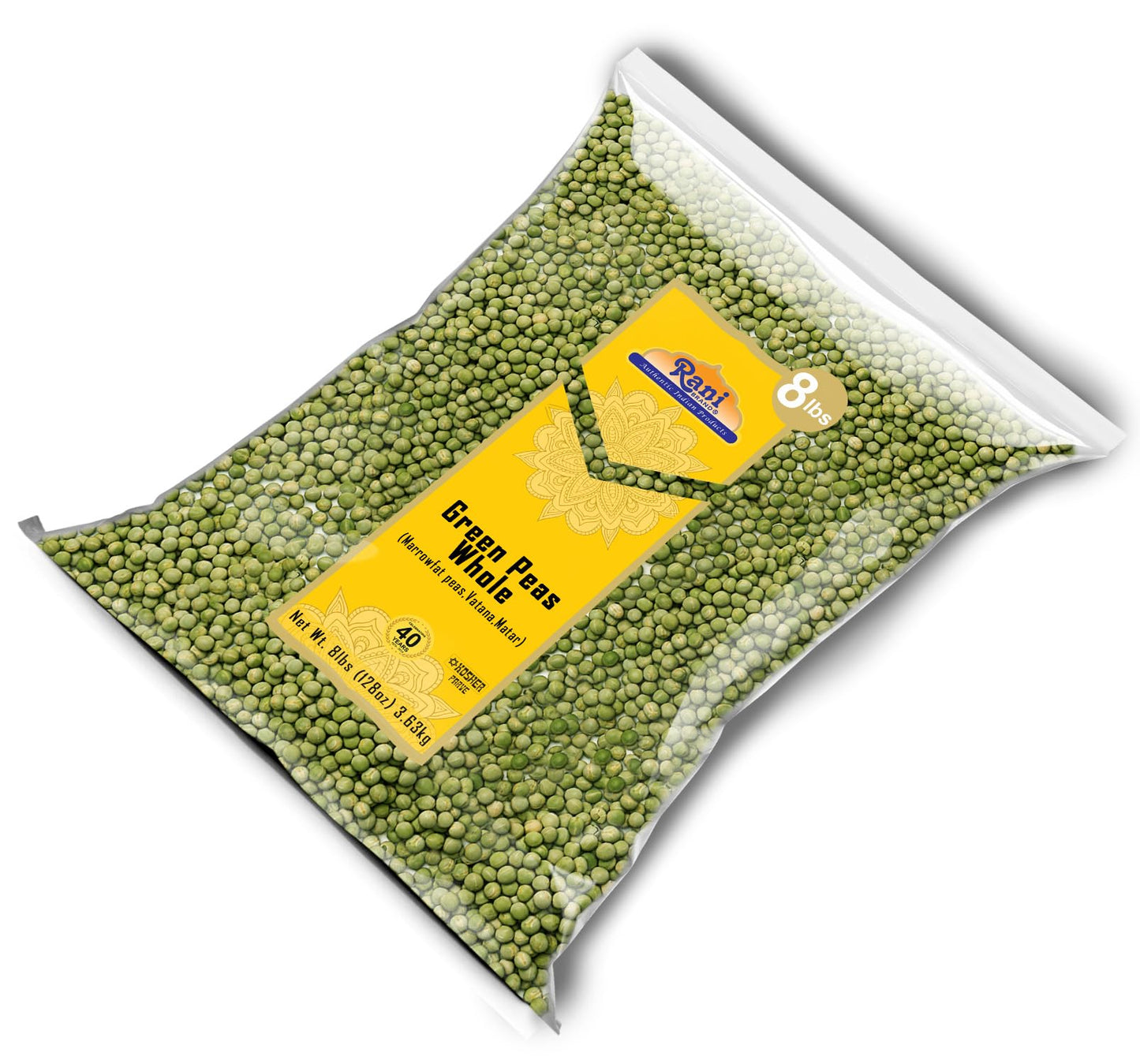 Rani Green Peas Whole, Dried (Marrowfat Peas, Vatana, Matar) 128Oz (8Lbs) 3.63Kg Bulk ~ All Natural | Vegan | Kosher | Gluten Fr