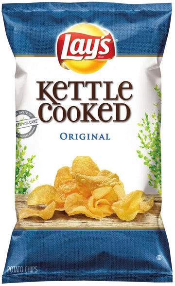 Lay'S Kettle Cooked Chips, Original, 32 Ounce (Pack Of 4)