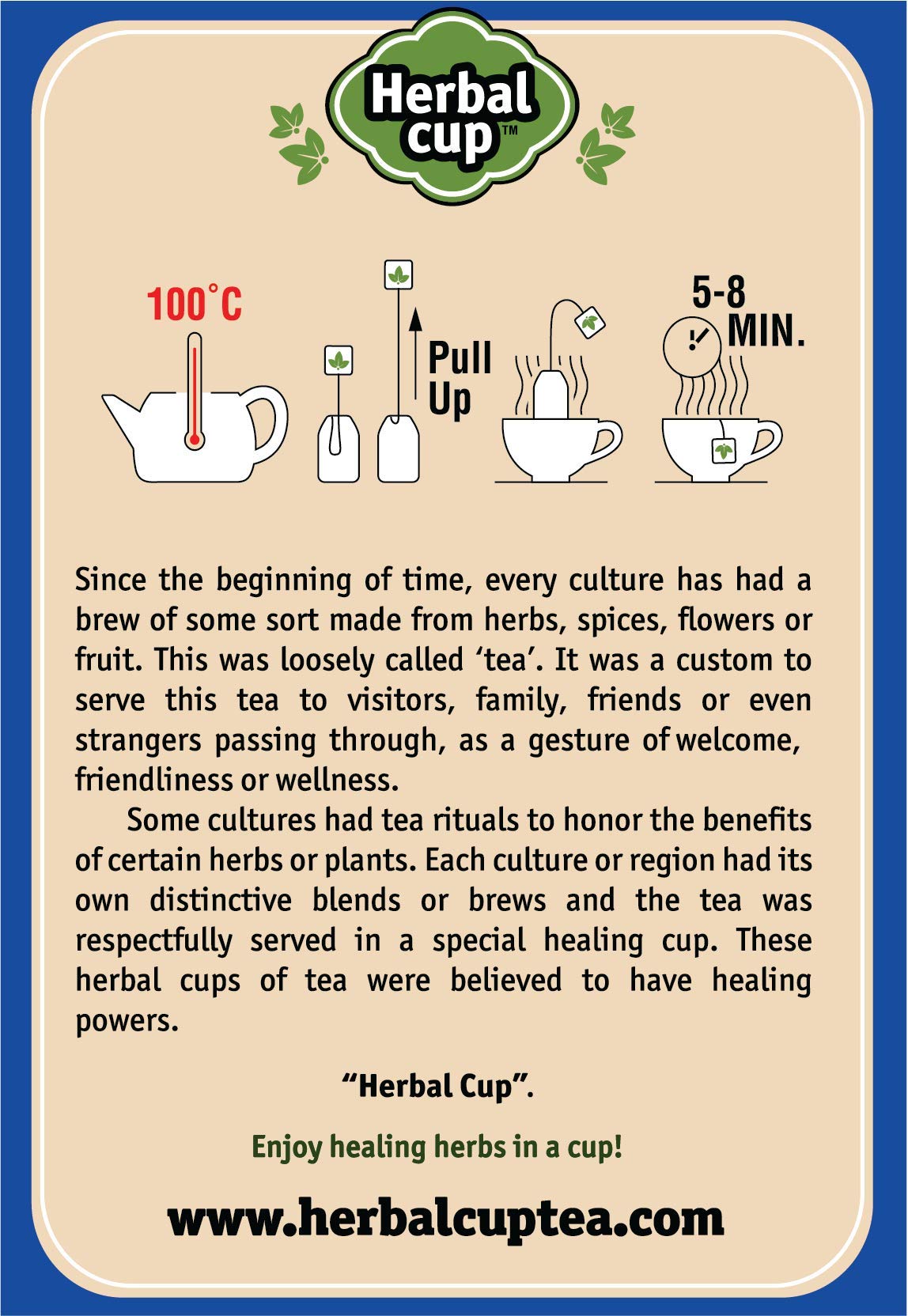 Herbal Cup Ayurveda Elderberries Tea, Organic Rosehips Hibiscus, No Caffeine Herbal Nutrition Product (16 Count, Pack Of 6)