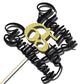 Klionjor 65th Birthday Cake Topper - Black Gold Glitter Cardboard Decoration