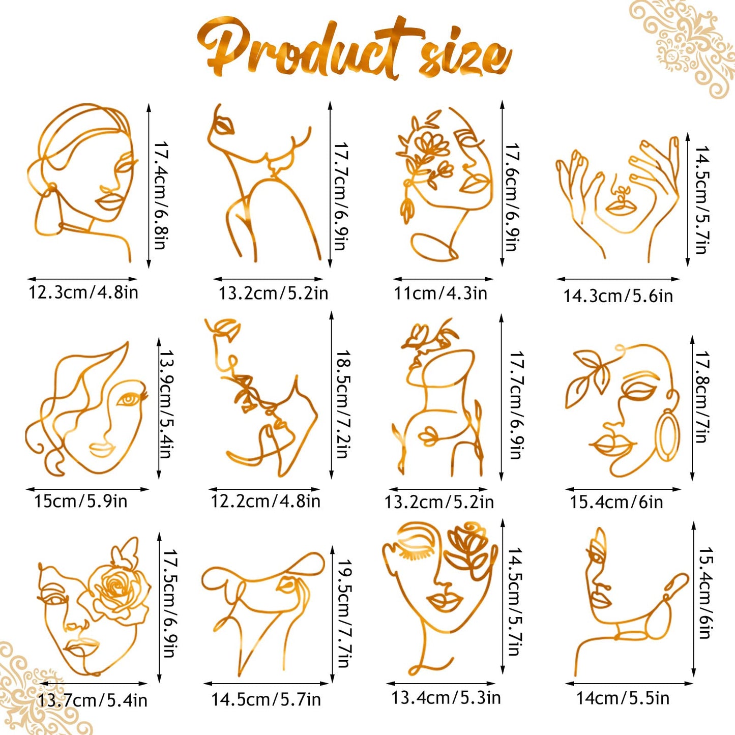 12 Pcs Acrylic Lady Face Cake Topper Minimalist Art Happy Birthday Cake Toppers Women Wedding Cake Decoration For Wedding Birthd