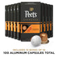 Peets Coffee Medium Roast Espresso compact pieces, 100 Count, Compatible with Nespresso Original Machine, Brown