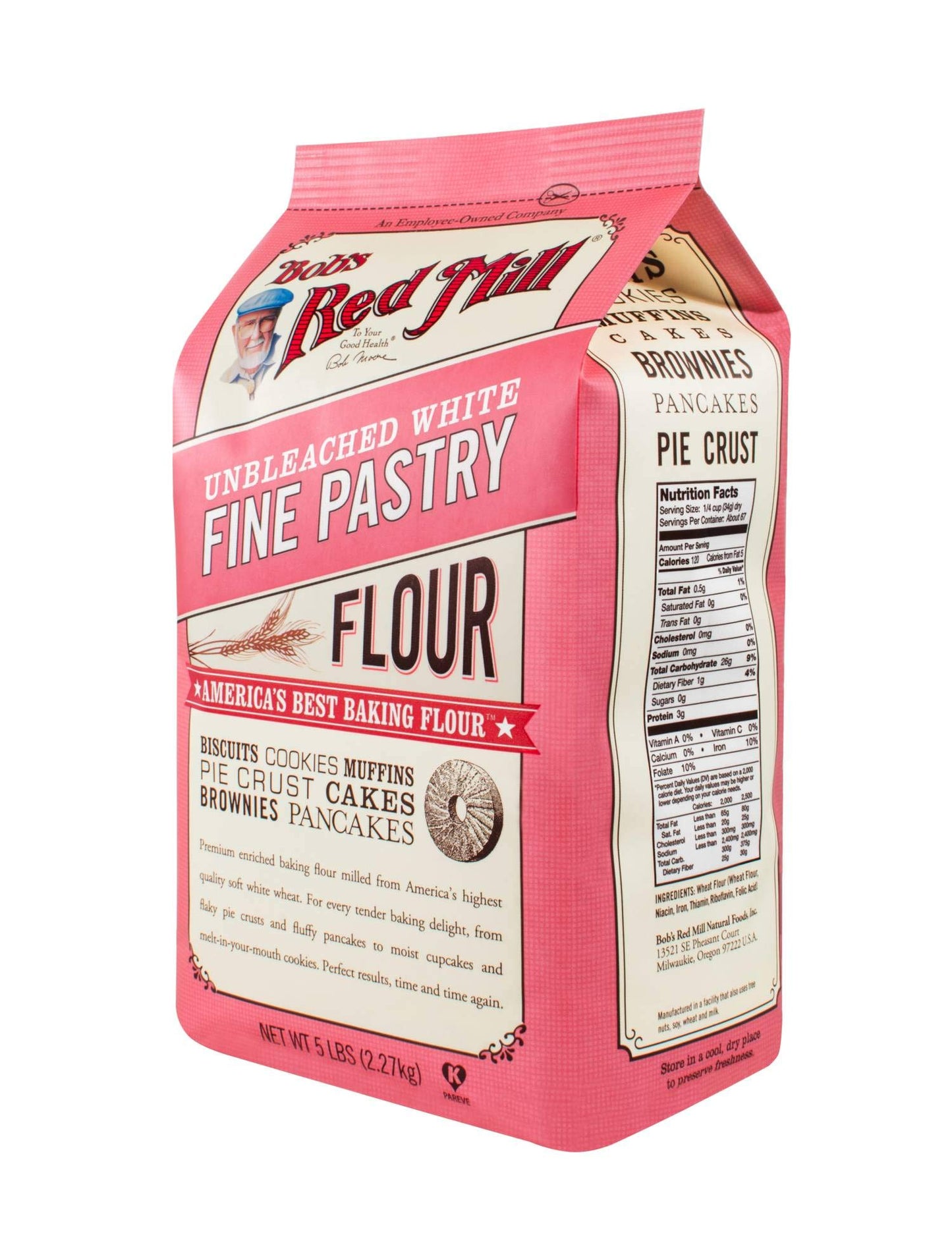 Bobs Red Mill Flour, White Pastry Unbleached, 5Pound