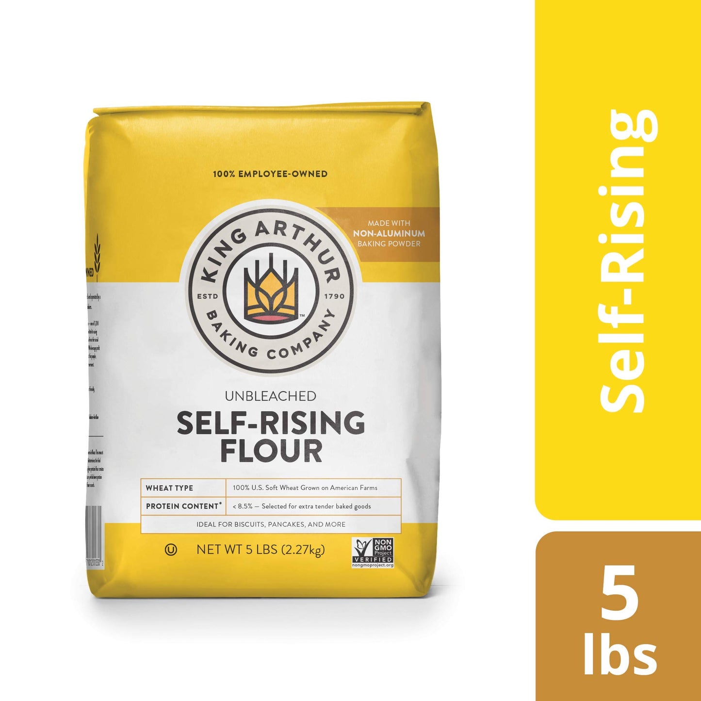 King Arthur Unbleached Self-Rising Flour, Non-GMO, 80 Ounce (Pack of 8)