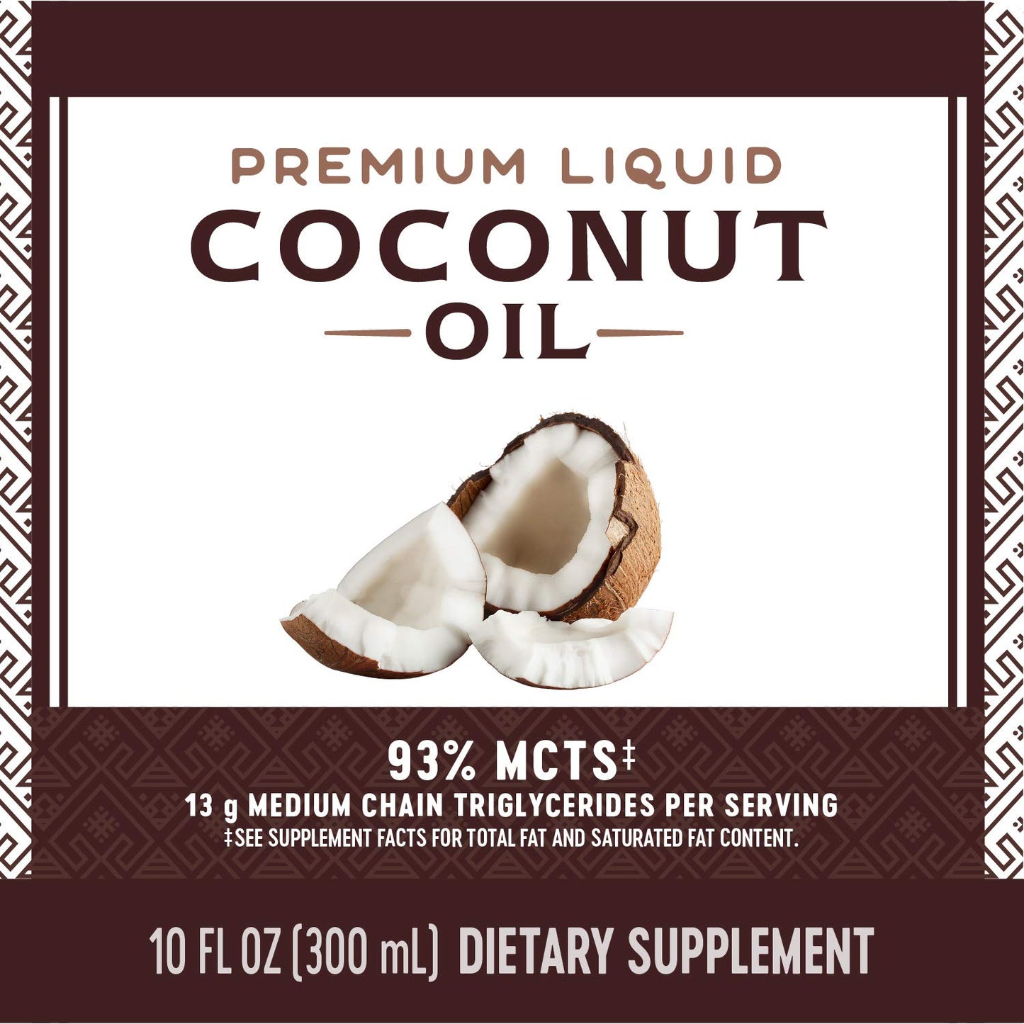 Natures Way Premium Liquid Coconut Oil, Cold Pressed, 10 Fl Oz, Clear, Model 10081