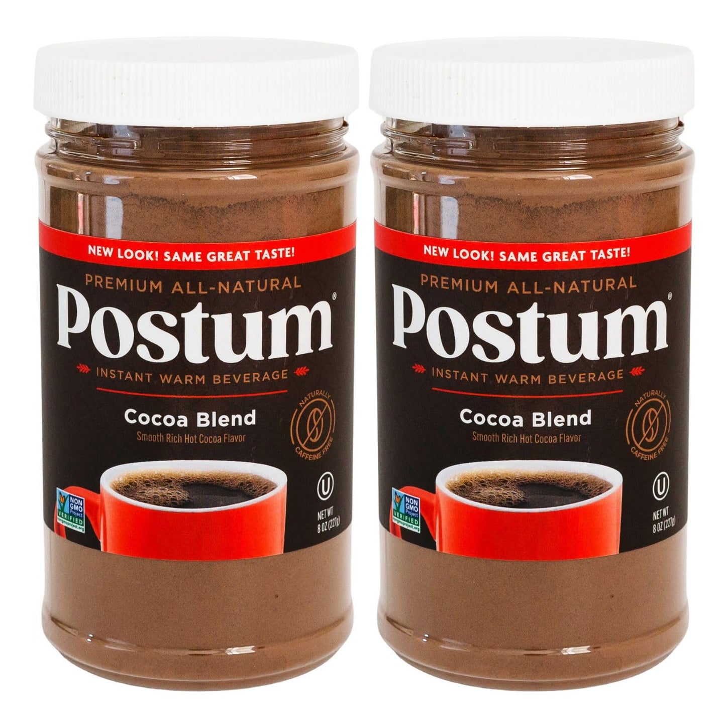 Postum Coffee Substitute, Caffeine-Free Hot Cocoa Flavor, Vegan, Non-GMO, 2x8oz Packs, Model: Postum_CocoaBlend