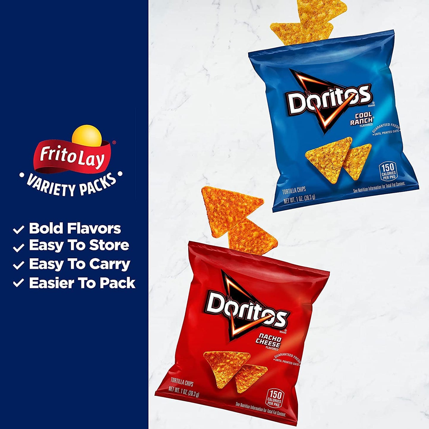 Frito-Lay Ruffles and Doritos Bold Variety Pack, 1 Ounce (Pack of 40)