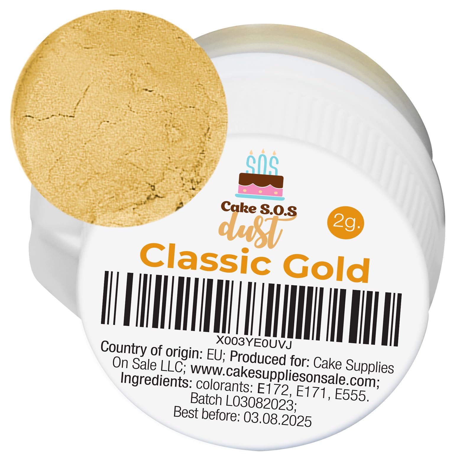 Classic Gold Edible Metallic Luster Dust (2 grams)