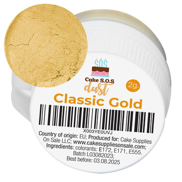 Classic Gold Edible Metallic Luster Dust (2 grams)