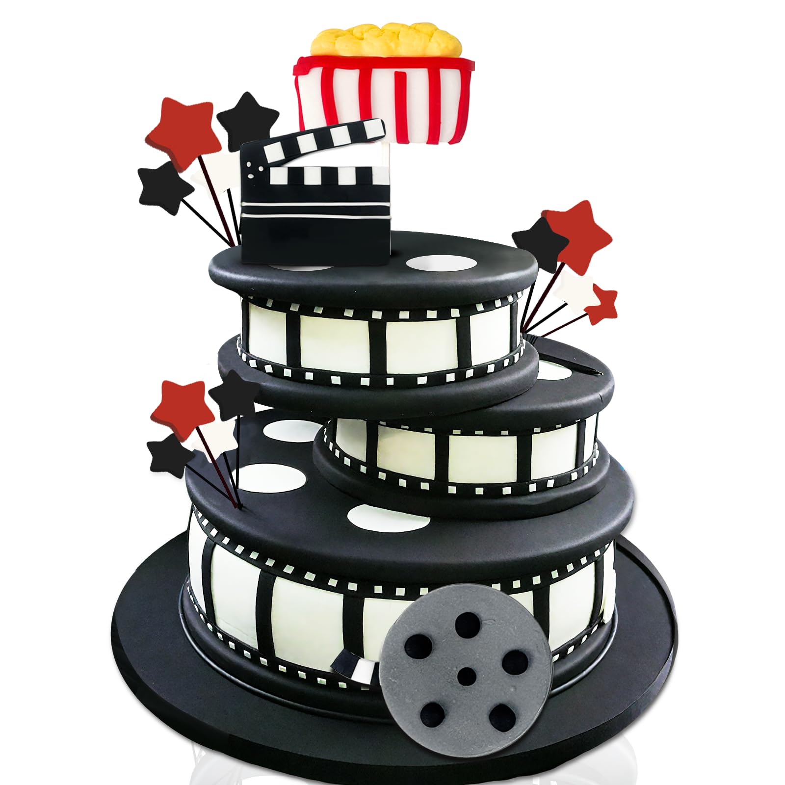 oyhqes 3D Cake Topper Set, Movie Night Cupcake Picks, Multicolour, Plastic, Model: Oyhqes-3D CakeTopper