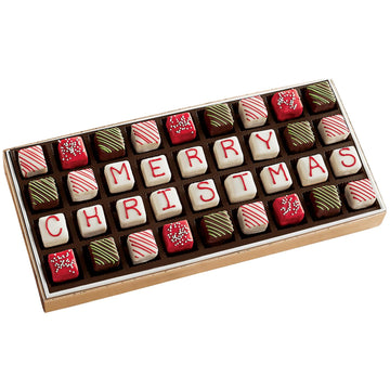 The Swiss Colony Merry Christmas Petits Fours Gourmet Mini Layer Cakes, Red Velvet, Strawberry, Double Chocolate, and Vanilla Tr