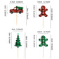 Ercadio 24 Pack Christmas Trees Cupcake Toppers, Paper, Merry Christmas Theme, Holiday Decorations, D-car Tree