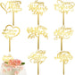 DIYASY 9 Pcs Happy Mothers Day Cake Topper, Acrylic Cake Toppers Double-Sided Glitter Cupcake Picks Decoration for Best Mom Part