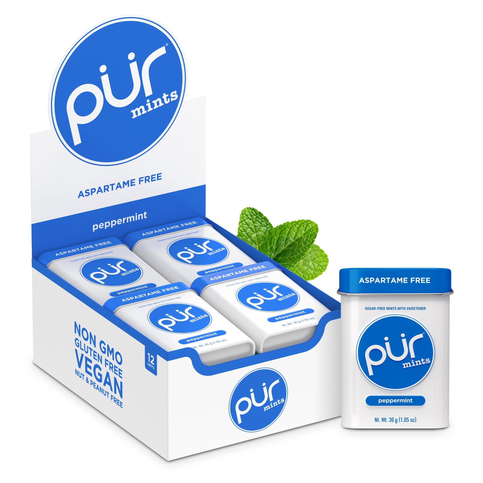 Pur Mints | Aspartame Free Mints | Made With Xylitol | Sugar Free, Vegan, Gluten Free & Keto Friendly | Natural Peppermint Flavo