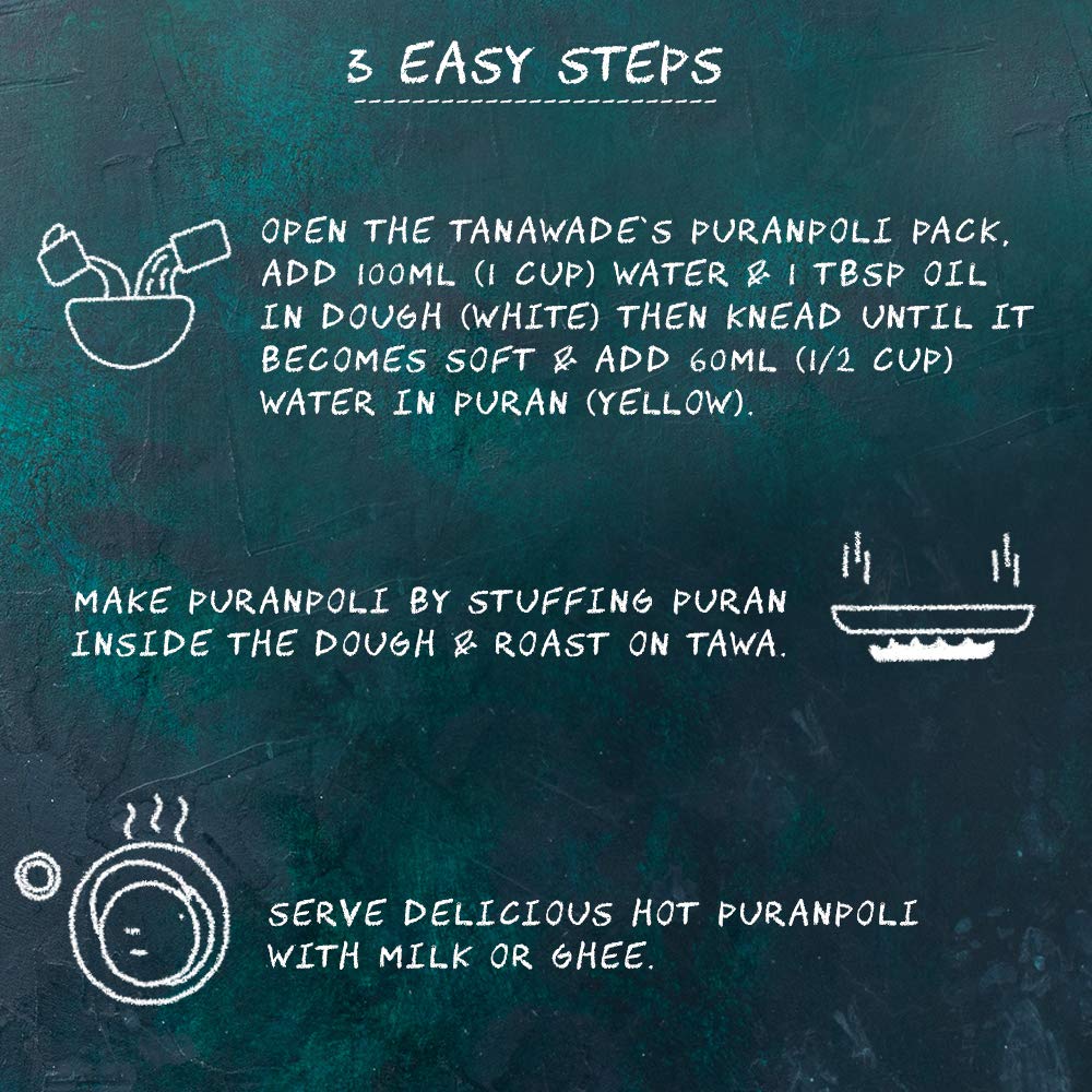 Tanawades Smart Food Instant Puranpoli Mix,(Buy 3 Get 1 Free) Ready To Cook, Home Food With Hand Picked Flavours, Pack Of 4