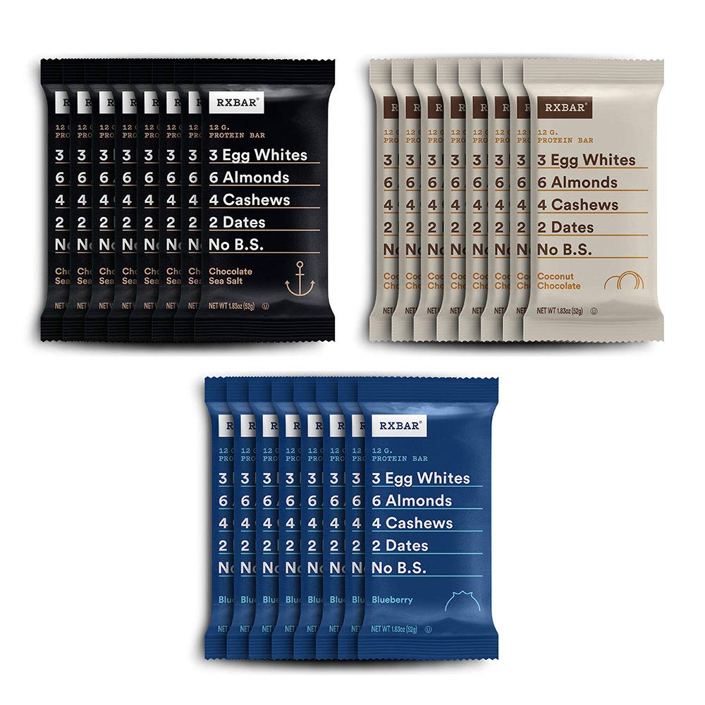 Rxbar Protein Bar, Variety Pack, 3 Flavors,1.83 Oz(Pack Of 24)