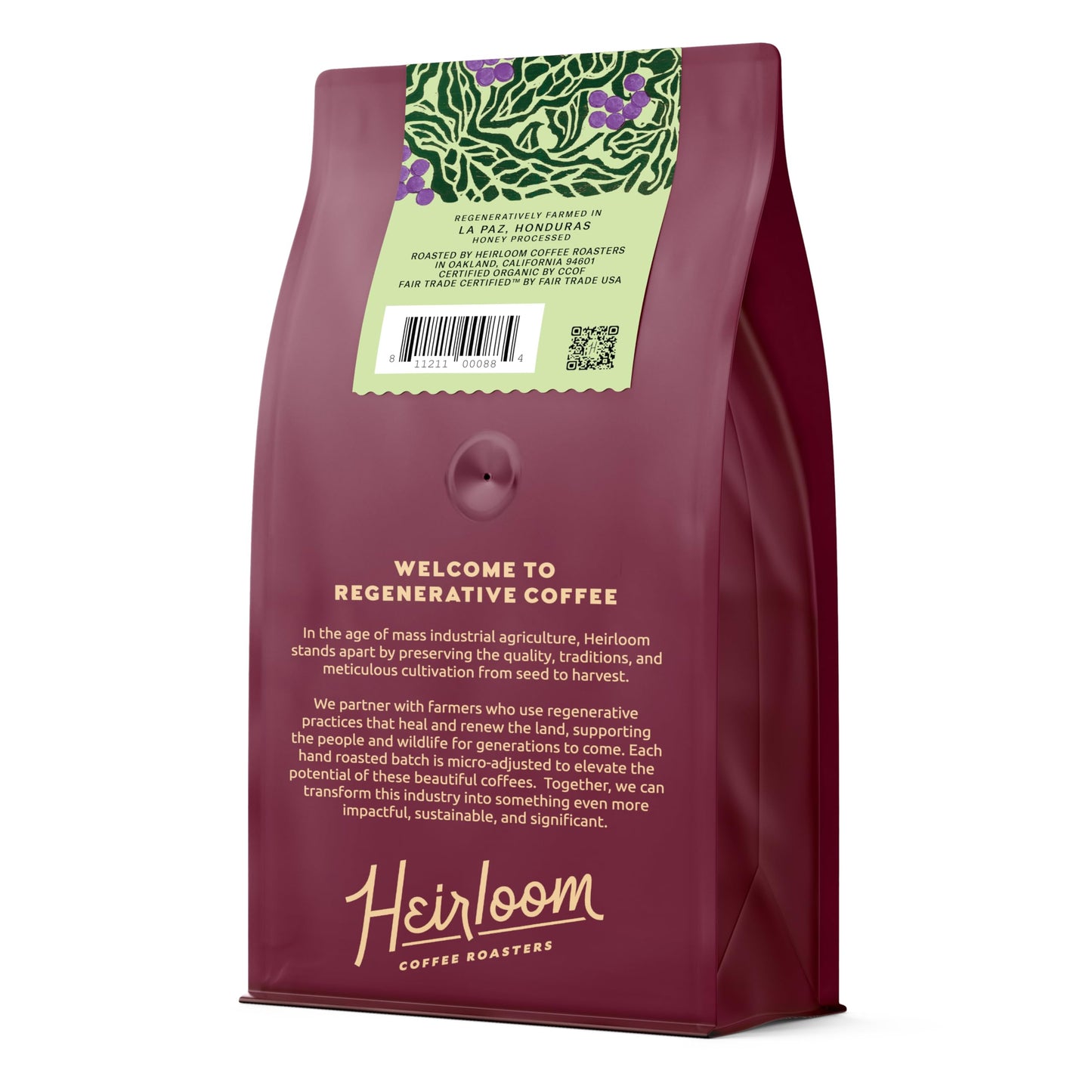 Heirloom Coffee Roasters - Pacayal Honey Lot - Light Roast - Whole Bean Coffee - 100% Regenerative Organic Certified, 12oz