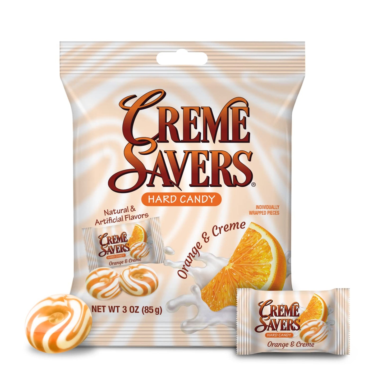 One Orange And Creme, Strawberry And Creme 3Oz Bundle | The Original Classic Creme Savers Featuring The Taste Of Fresh Fruit And