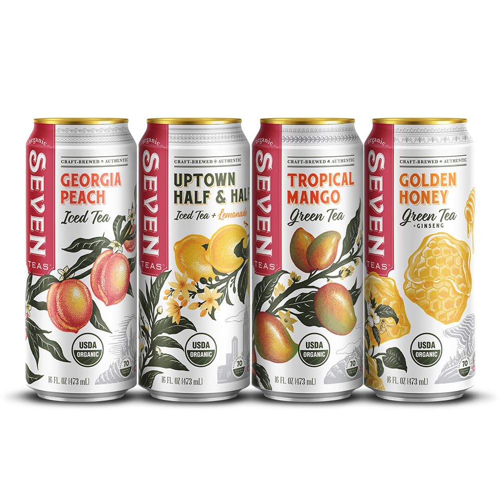 Seventeas Greatest Hits Variety Pack  16 Oz (Pack Of 12 Cans)  Lightly Sweetened Organic Iced Tea & Lemonade