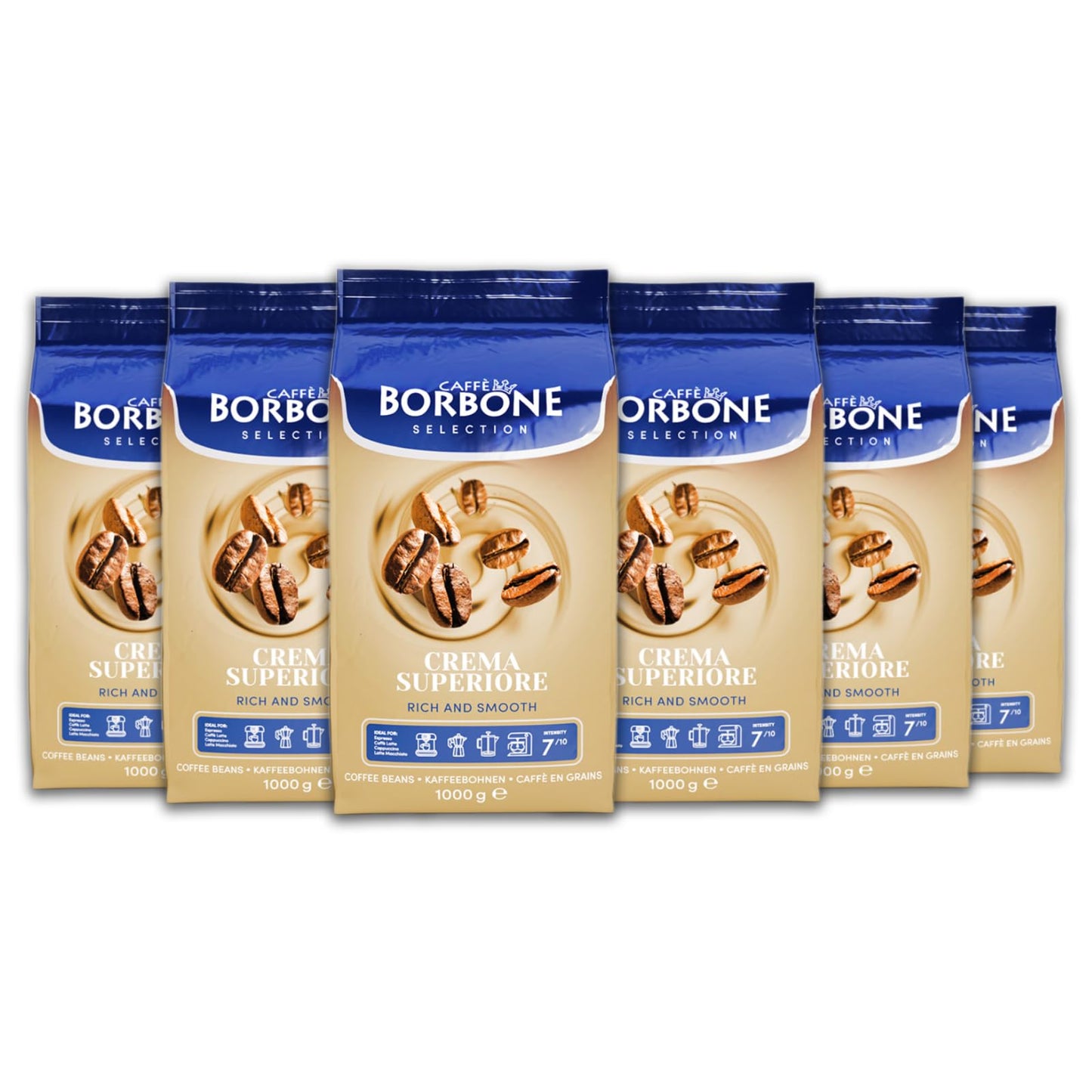 Caff Borbone Whole Bean Coffee, Crema Superiore, Arabica and Robusta Blend - Roasted and Freshly Packaged in Italy - 2.2 Pound B