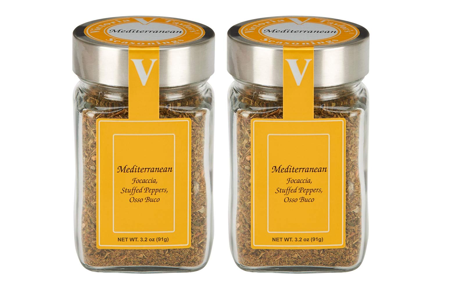 Mediterranean- Two 3.2 Oz. Jars -Add Flavor To Chicken Vegetables And Pasta.