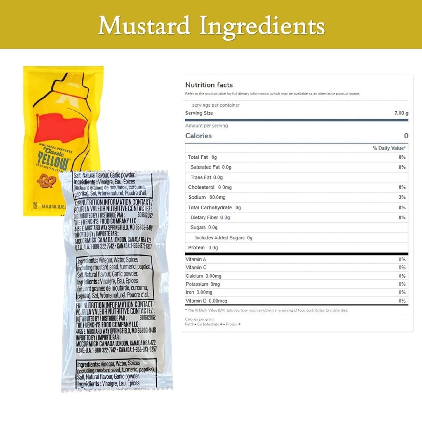Gift Set: 50 Ketchup (9g) & 50 Mustard (7g) Packets - 100 Total Condement Packs with CMC Products Clip with Spreader (approximat