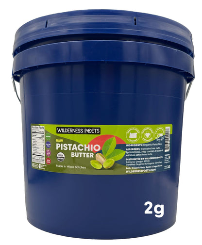 Wilderness Poets, Pistachio Butter - Organic, Raw, 100% Pistachio (272 Ounce - 17 Pound - 2 Gallon) - Perfect for Dubai Chocolat