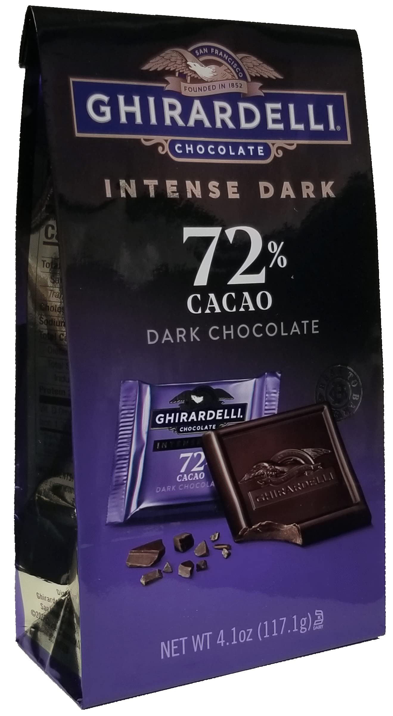 Ghirardelli Twilight Delight Intense Dark 72% Cacao Squares, 4.87 Oz, Pack of 2