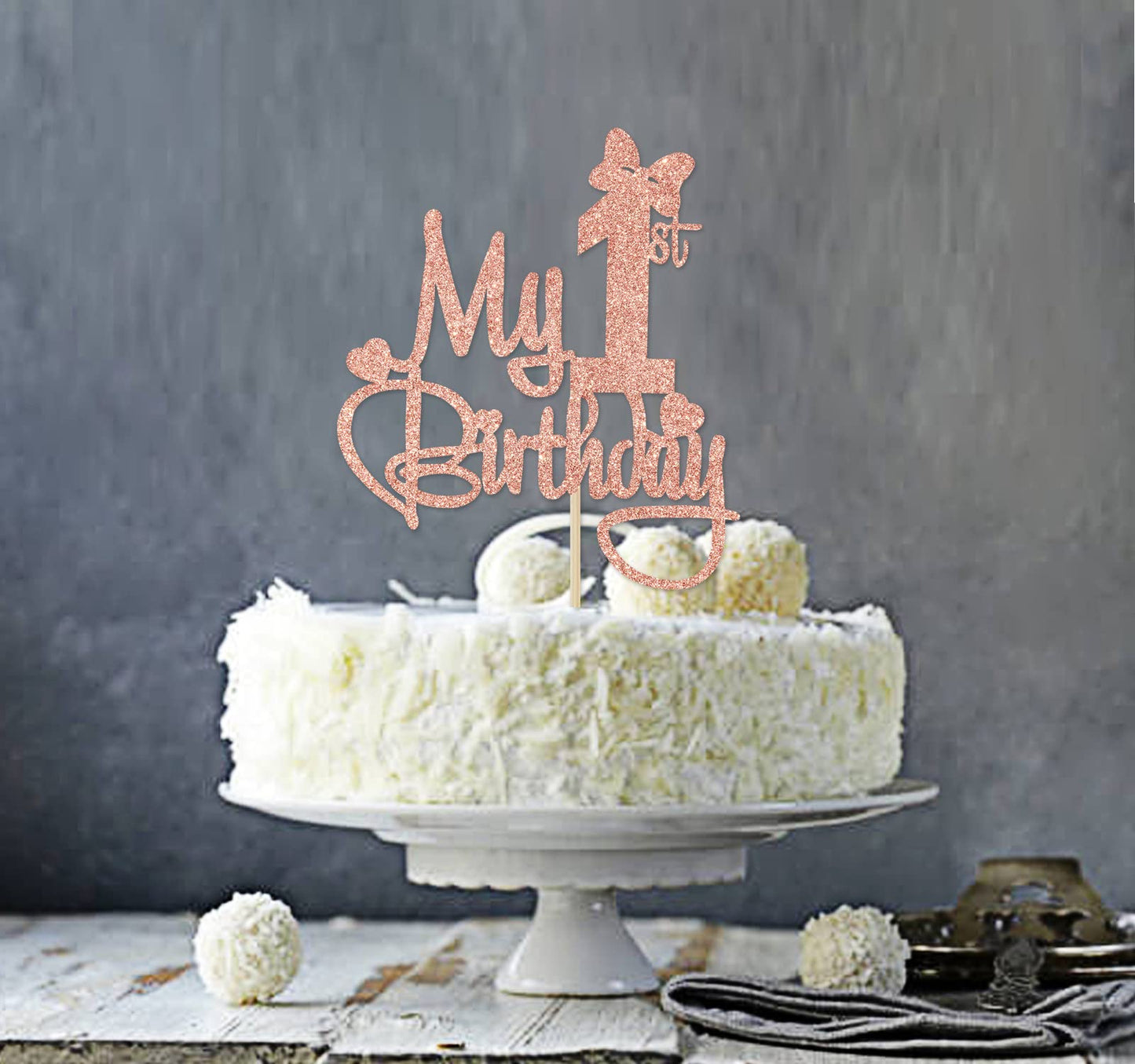 Rose Gold Glitter My 1St Birthday Cake Topper, Miss Onederful/Happy 1St Birthday/Wild One, Funny Baby Shower Baby'S 1St Birthday
