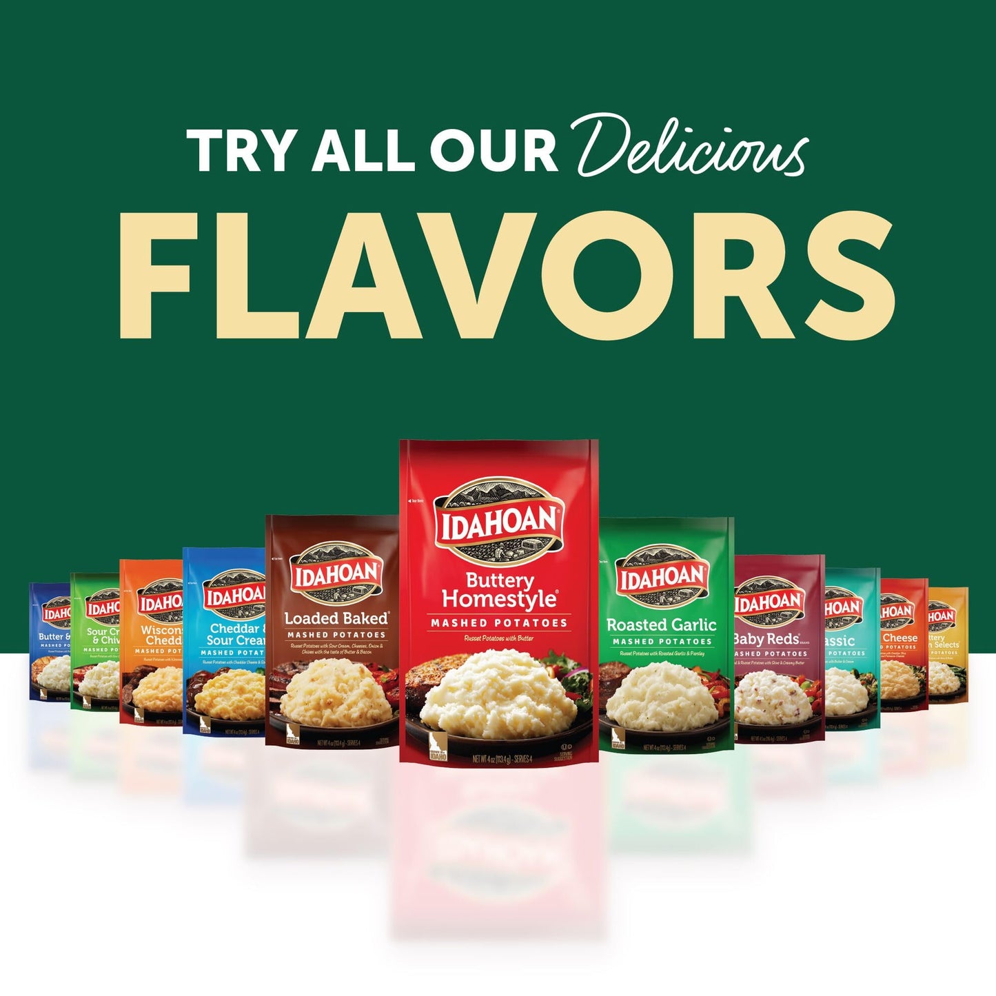 Idahoan Roasted Garlic Value Size Mashed Potatoes, Naturally Gluten-Free, 100% Real Idaho potatoes, No Artificial Flavors or Dye