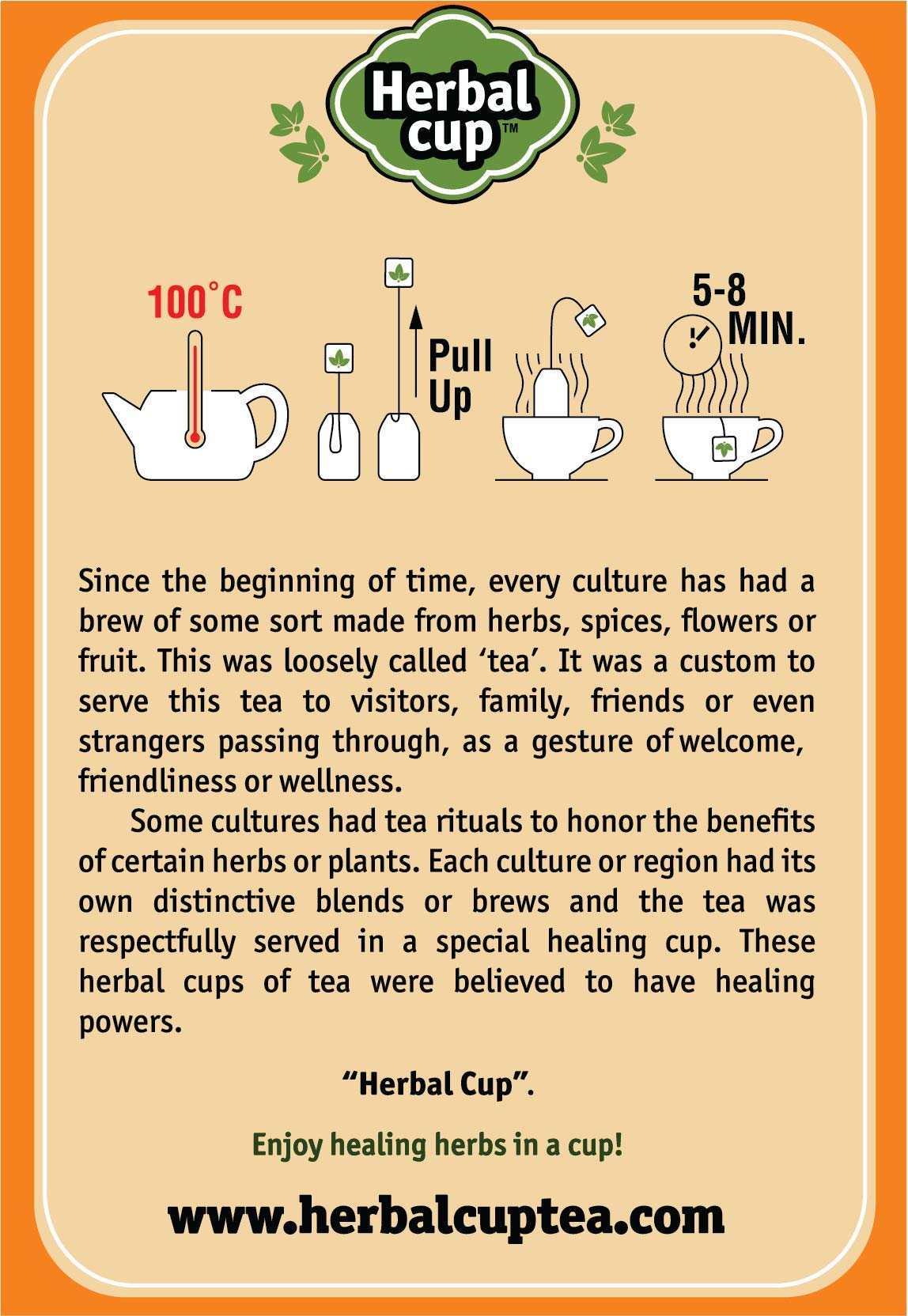 Herbal Cup Turmeric Tea, Organic Cinnamon Moringa, Caffeine-Free, 16 Count, Pack of 6