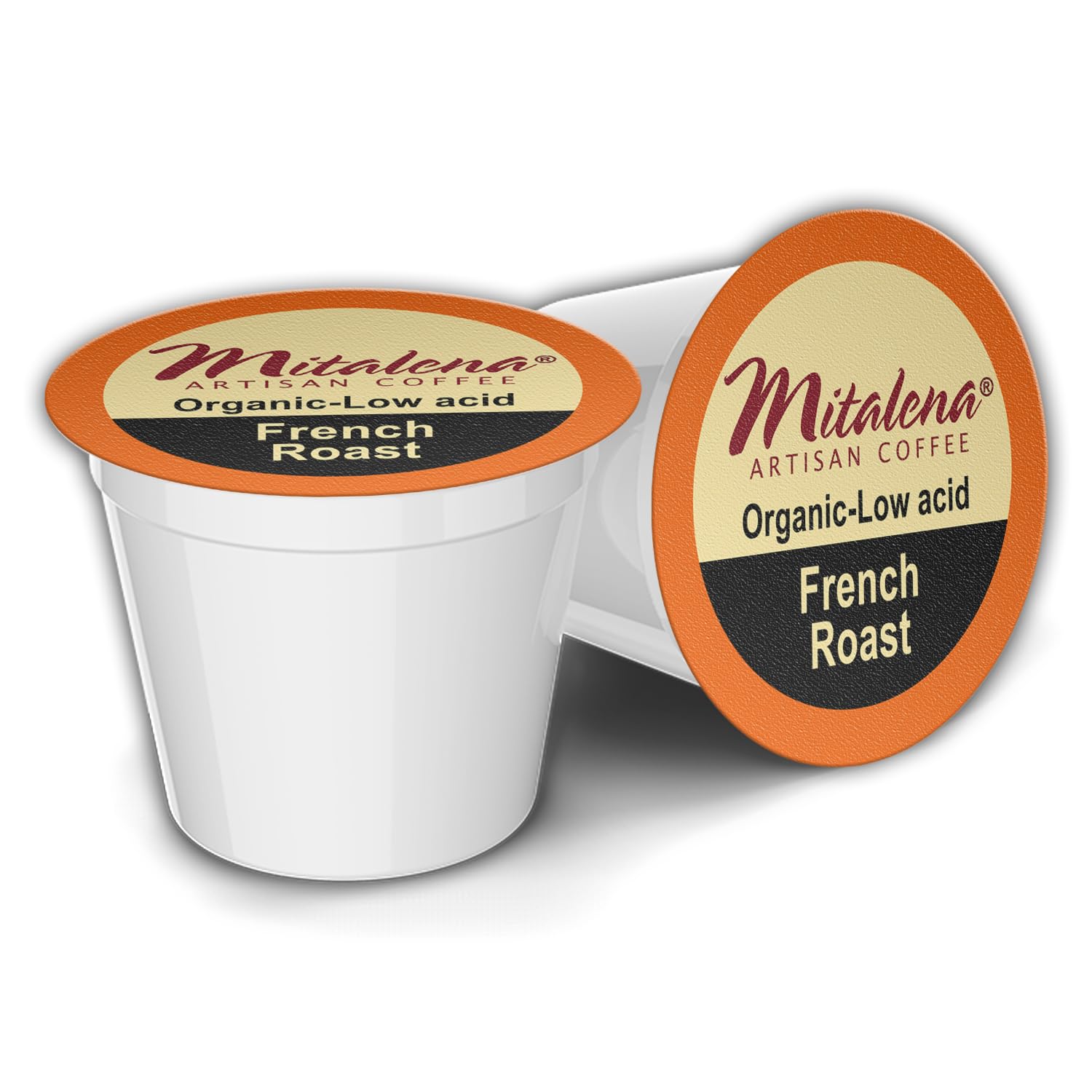 Mitalena Gourmet Coffee French Roast Organic Coffee Pods, Dark Roast, Low Acid, 72 Cups