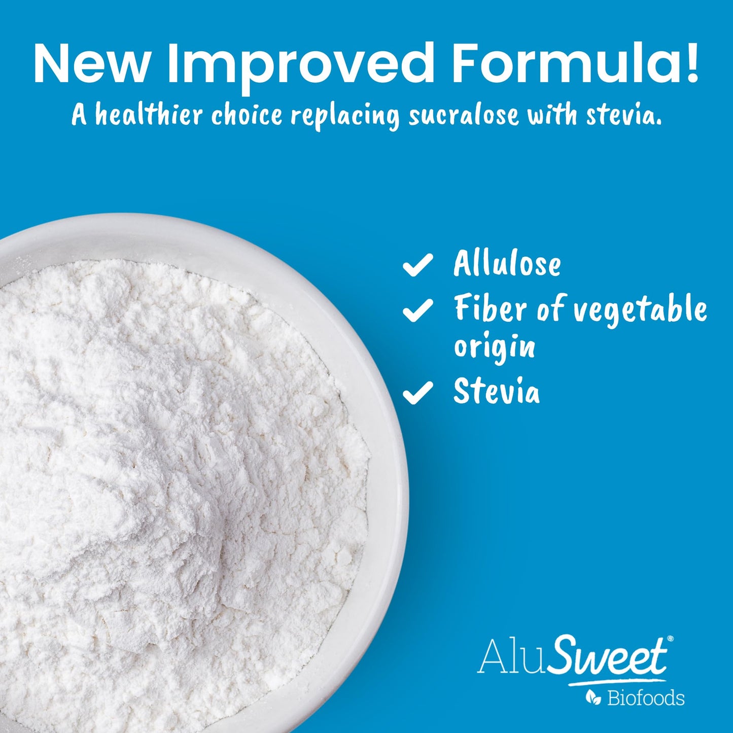 Alusweet Allulose Sweetener Zero Calorie - 12 Oz - 1:1 Sugar Substitute, Keto-Friendly, Gluten-Free, Non-Glycemic, Plant-Based S
