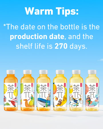 Tea Pi Iced Tea - Jasmine Green Tea, Grapefruit Sweet Iced Fruit Tea Bottles, Real Juice, -16.9 Fl Oz, 500Ml, 15 Pack