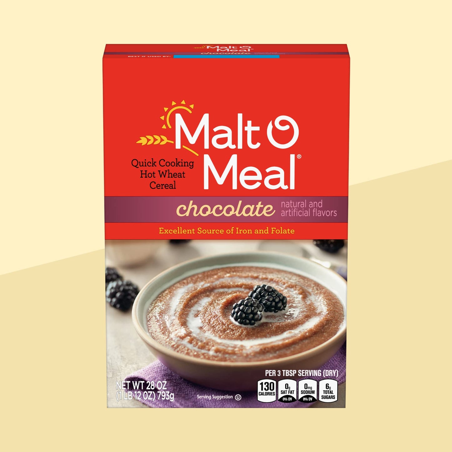 Chocolate Malt-O-Meal, Quick Cooking Hot Breakfast Cereal, 28 Ounce Box (Pack of 4)