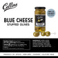 Collins Gourmet Blue Cheese Olives, Stuffed Cheese Garnish, 4.5 Oz, Glass Jar, Black Lid, Model O270