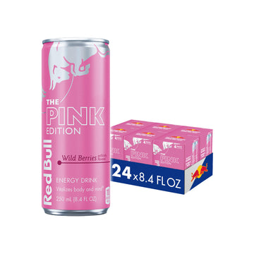 Red Bull Wild Berries  Pink Edition  with 80mg Caffeine plus Taurine & B Vitamins  8.4 Fl Oz  6 Packs of 4 Cans (Pack of 24)