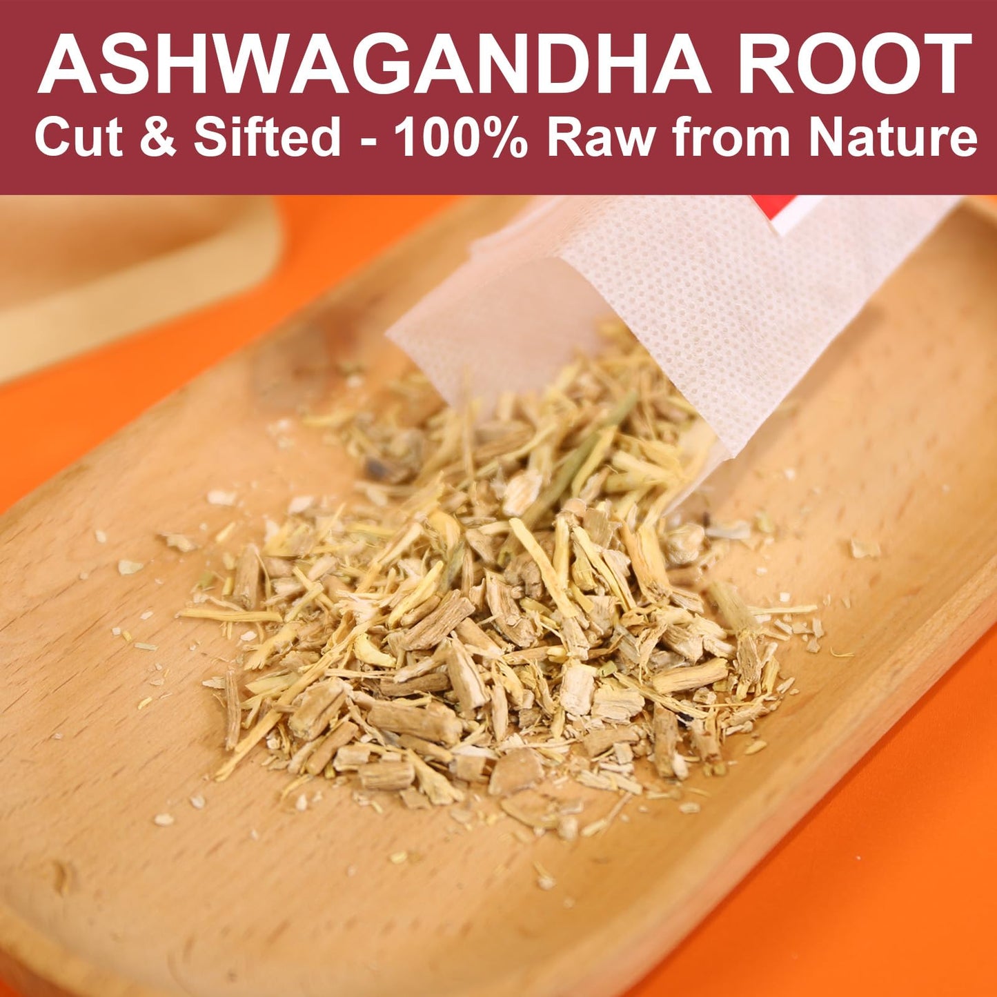 FullChea Ashwagandha Tea - Premium Natural Dried Root - Caffeine-free - 30 Count