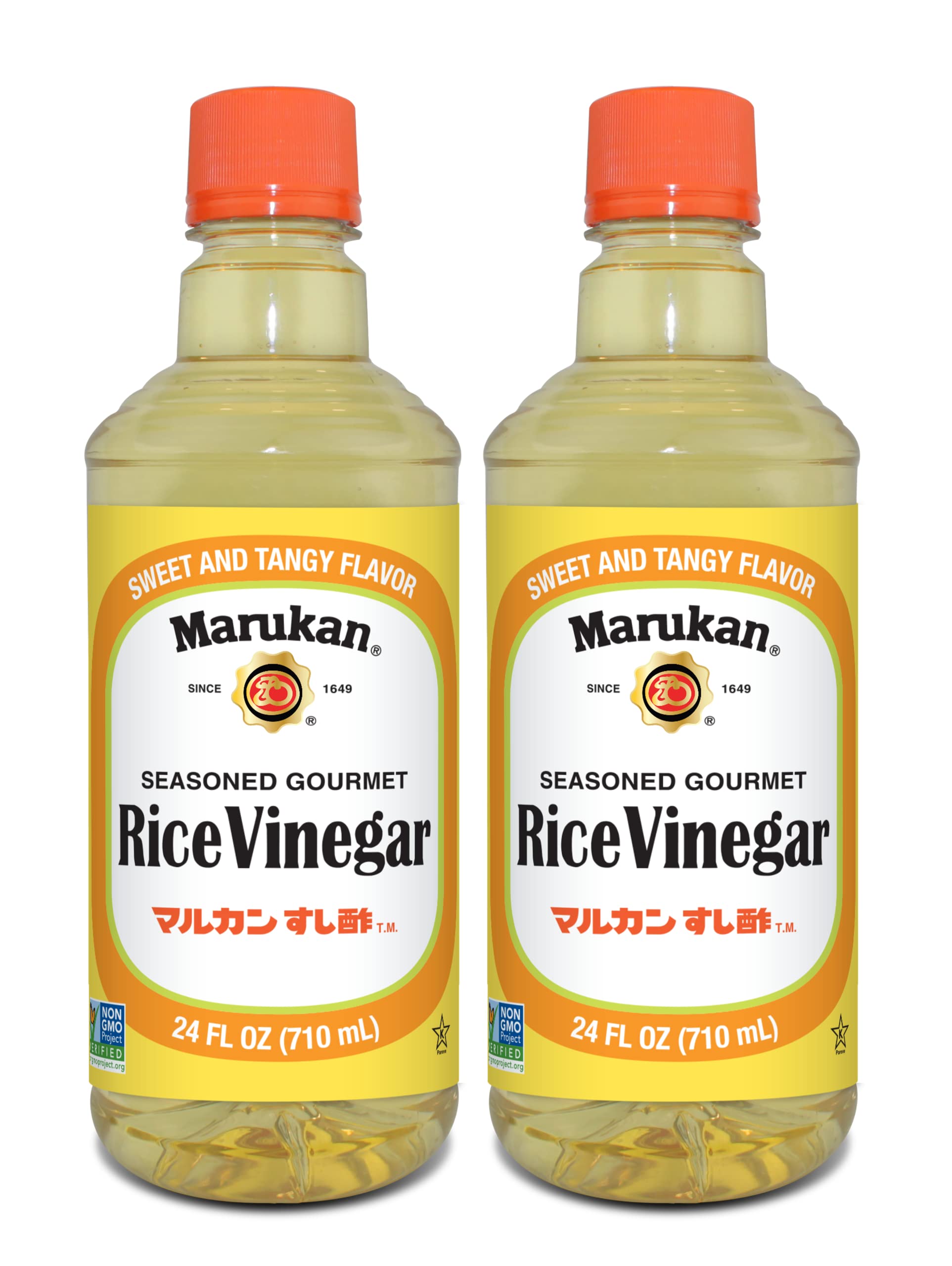 Marukan Seasoned Gourmet Rice Vinegar, 24 Fl Oz PET Bottle, Pack of 2